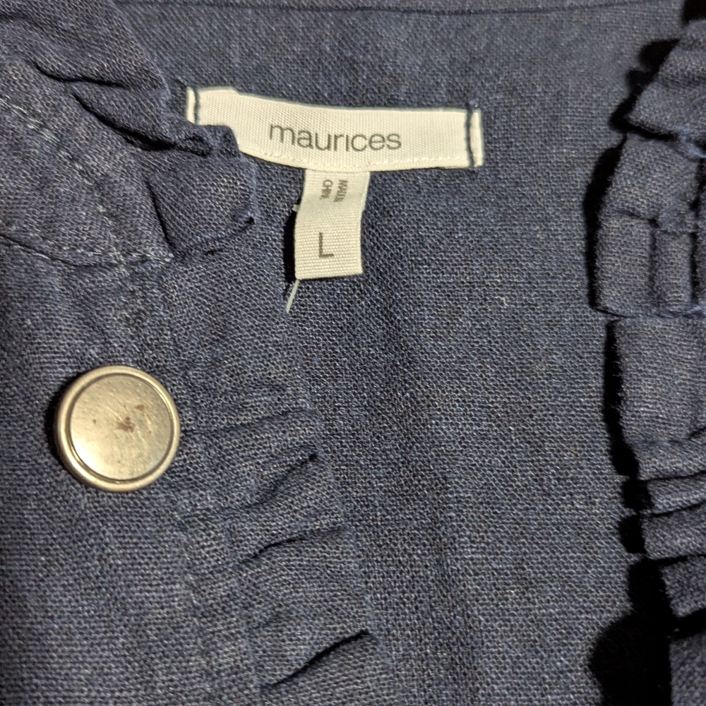 Maurice's Classic Blue Women's Military Look Jacket/Blazer - Picture 4 of 7
